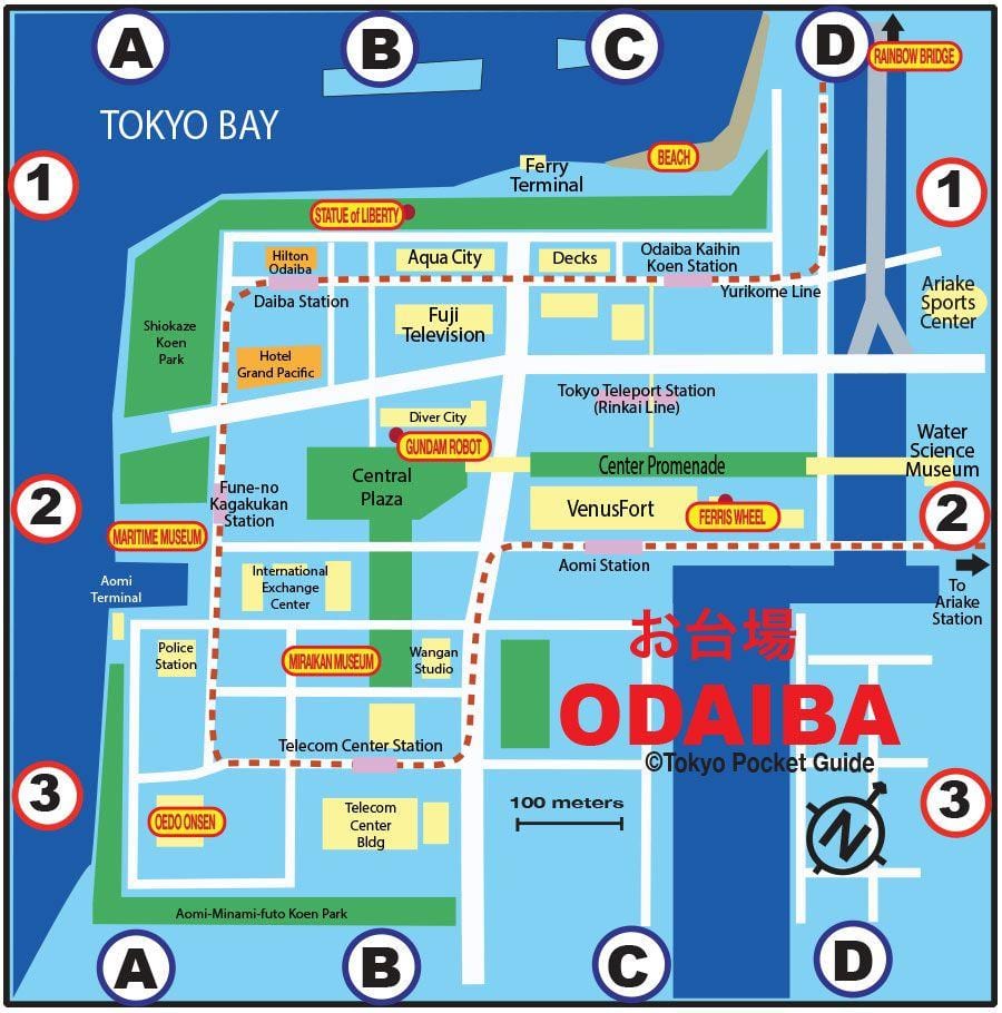 odaiba طوكيو خريطة