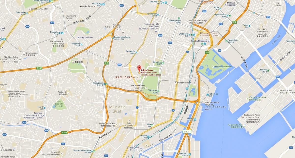 خريطة برج طوكيو