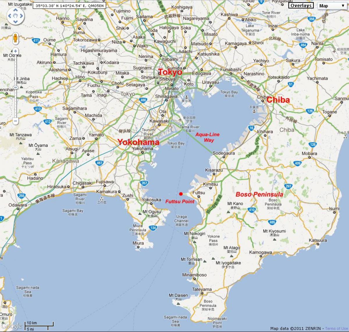 الخريطة خليج طوكيو