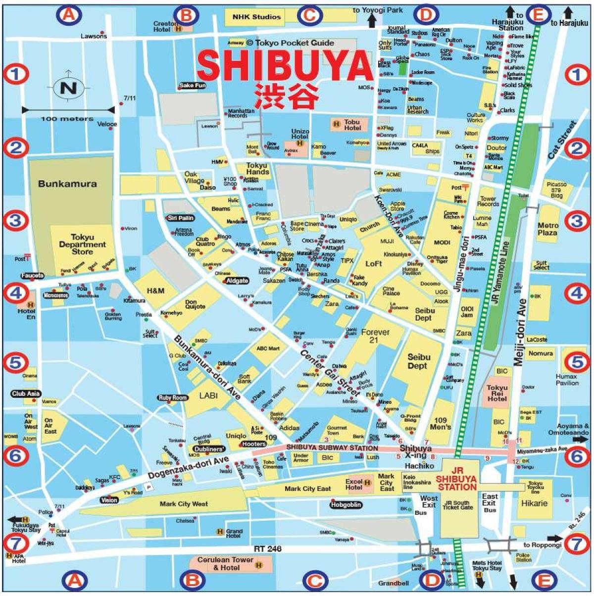 خريطة شيبويا طوكيو