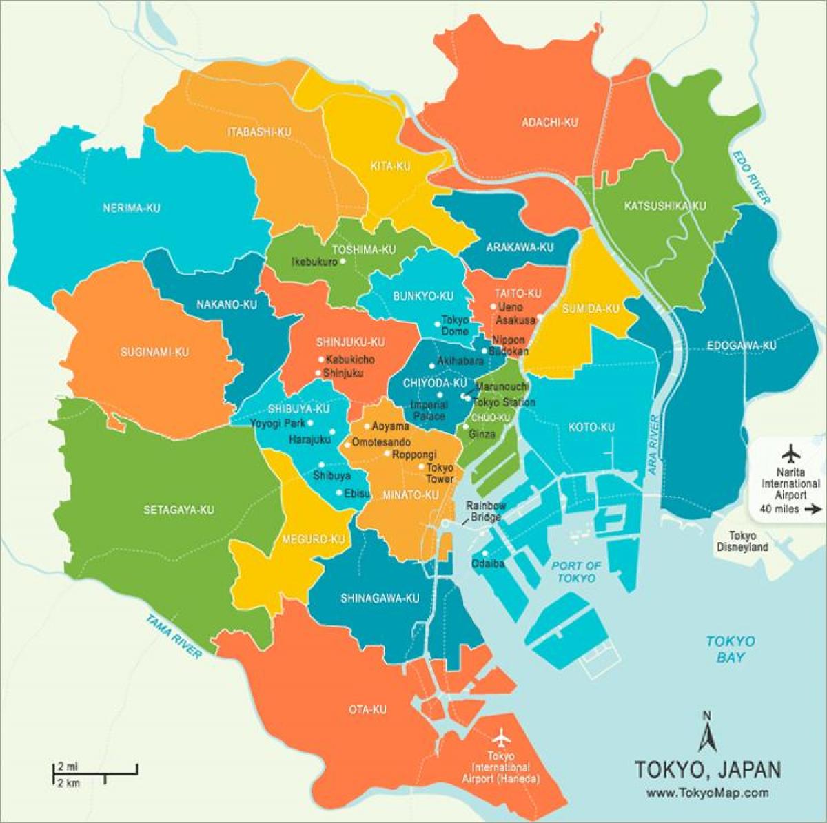 خريطة أحياء طوكيو