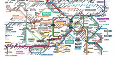 طوكيو JR خط خريطة الإنجليزية